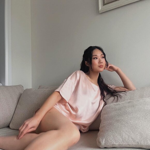 Lunya Washable Silk Tee Short Set - Picture 1 of 3